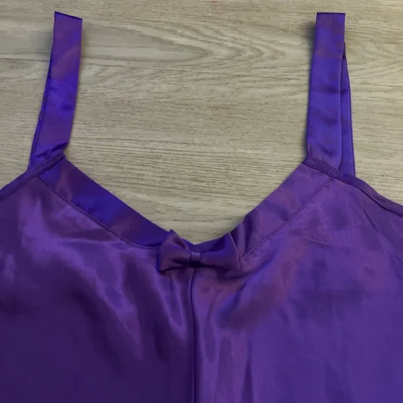 Vintage Purple satin slip sleep dress large - Picture 3 of 8